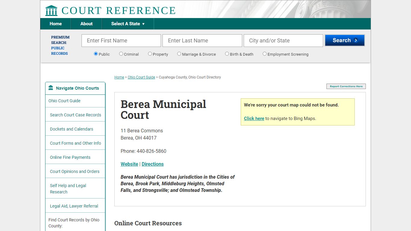 Berea Municipal Court - Court Records Directory